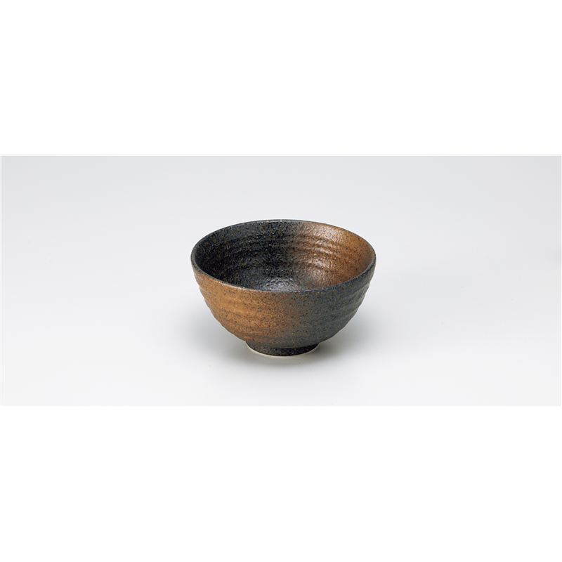 古林陶器 和陶オープン 黒備前吹き 六兵衛めし碗(大) 1339901941 1個（ご注文単位1個）【直送品】