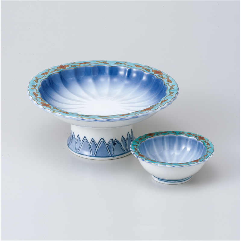 古林陶器 刺身 交趾唐草高台刺身鉢 800720326 1個（ご注文単位1個）【直送品】