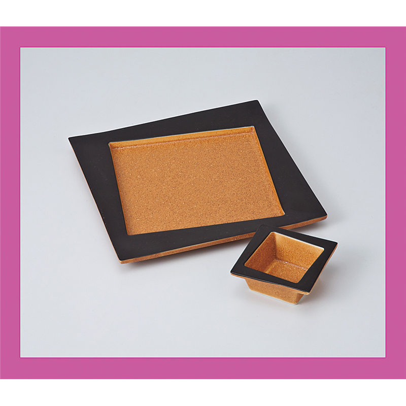 古林陶器 刺身 信楽黒巻角皿 700730130 1個（ご注文単位1個）【直送品】