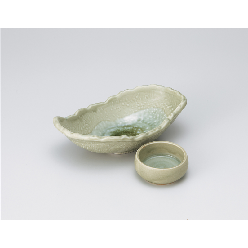 古林陶器 刺身 ぎやまんグレーひねり型向付 1301010335 1個（ご注文単位1個）【直送品】