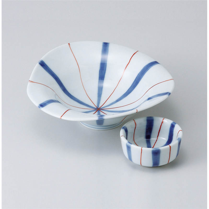 古林陶器 刺身 十草朱線なぶり向付 502510530 1個（ご注文単位1個）【直送品】