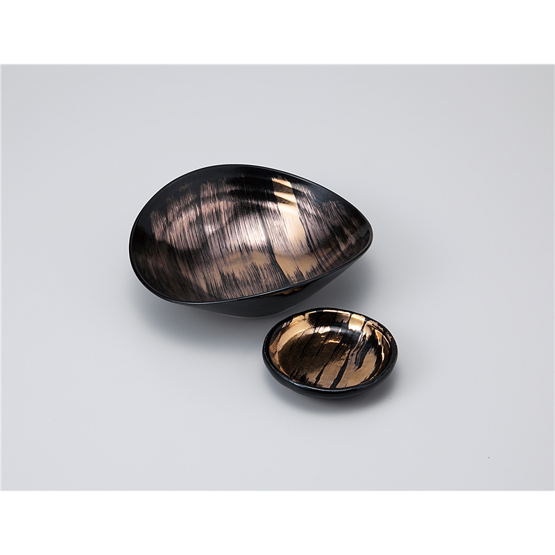 古林陶器 刺身 カスリ金彩ダ円向付 1101310135 1個（ご注文単位1個）【直送品】