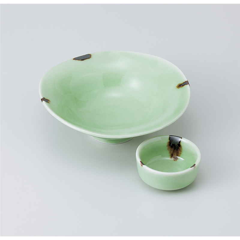 古林陶器 刺身 ヒワ釉錆流しなぶり向付 901710135 1個（ご注文単位1個）【直送品】