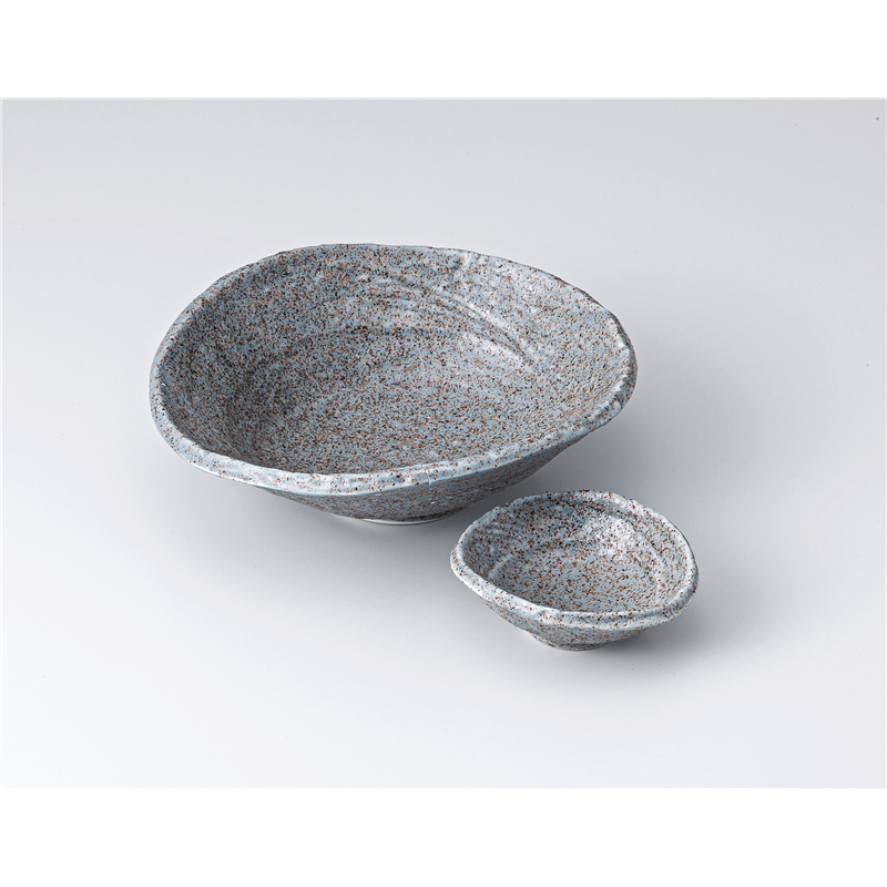 古林陶器 刺身 グレー扇中鉢 1301140135 1個（ご注文単位1個）【直送品】