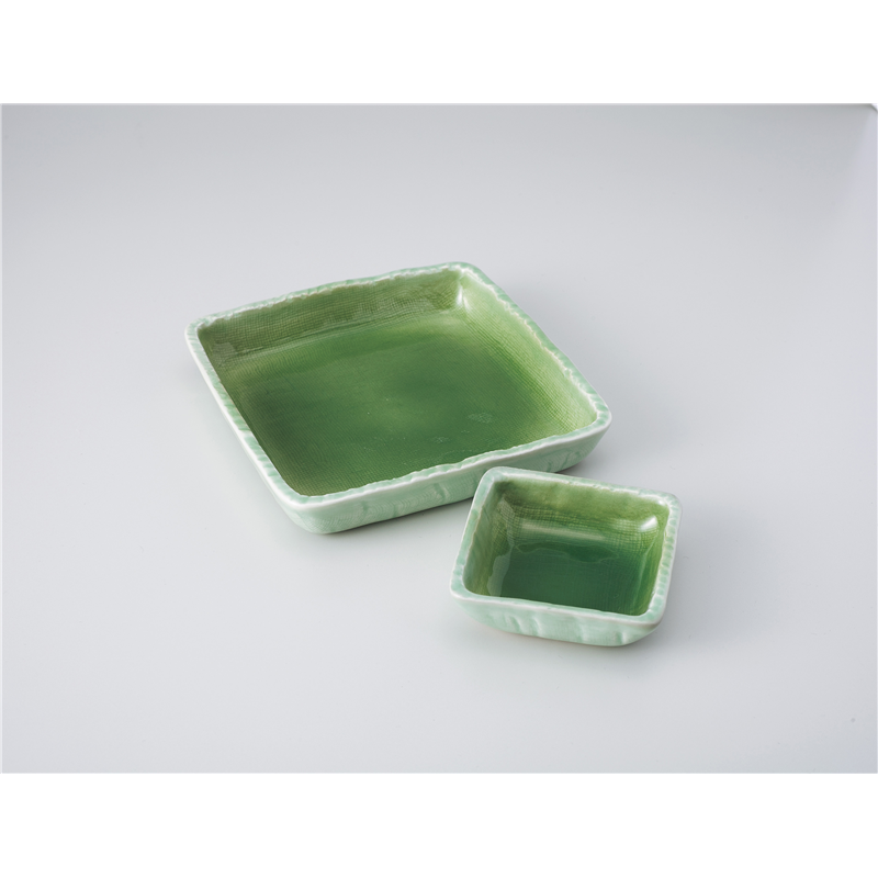 古林陶器 刺身 緑青磁5.0正角鉢 801140774 1個（ご注文単位1個）【直送品】