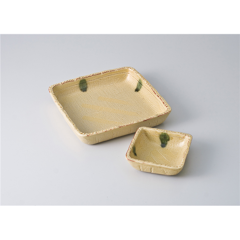 古林陶器 刺身 黄瀬戸5.0正角鉢 601810174 1個（ご注文単位1個）【直送品】