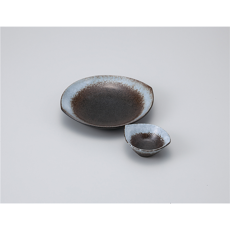 古林陶器 刺身 白吹黒水晶刺身鉢 1101140574 1個（ご注文単位1個）【直送品】