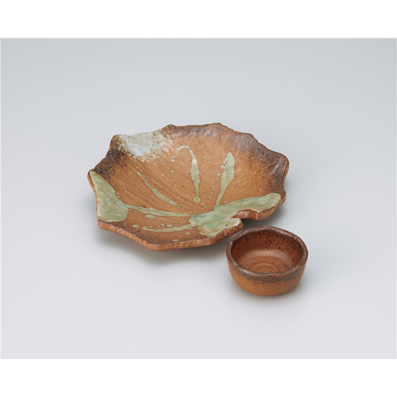 古林陶器 刺身 信楽風木ノ葉刺身皿 1301310751 1個（ご注文単位1個）【直送品】