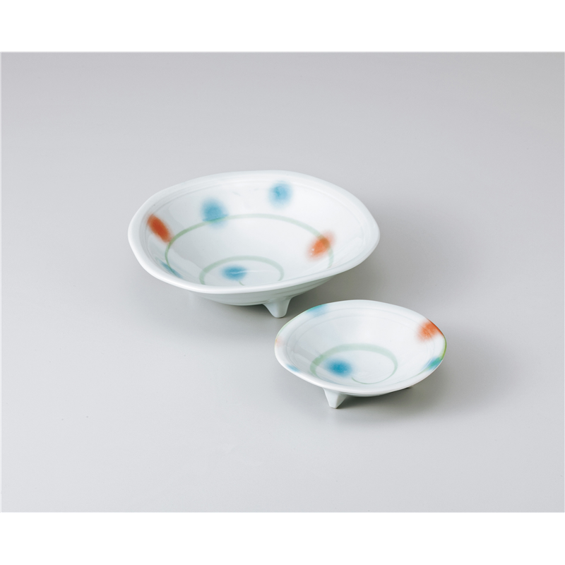 古林陶器 刺身 風車三ツ足刺身鉢 1002120126 1個（ご注文単位1個）【直送品】