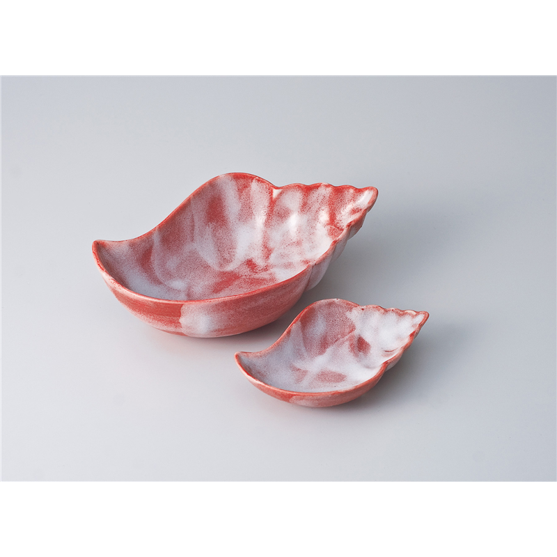 古林陶器 刺身 赤彩巻貝鉢 601910116 1個（ご注文単位1個）【直送品】