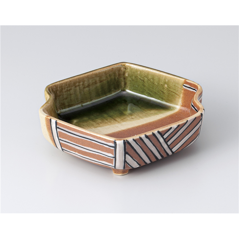 古林陶器 向付特選 織部菱型足付向付 1301510105 1個（ご注文単位1個）【直送品】