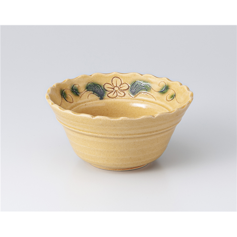 古林陶器 向付特選 黄瀬戸輪花向付 1301510205 1個（ご注文単位1個）【直送品】