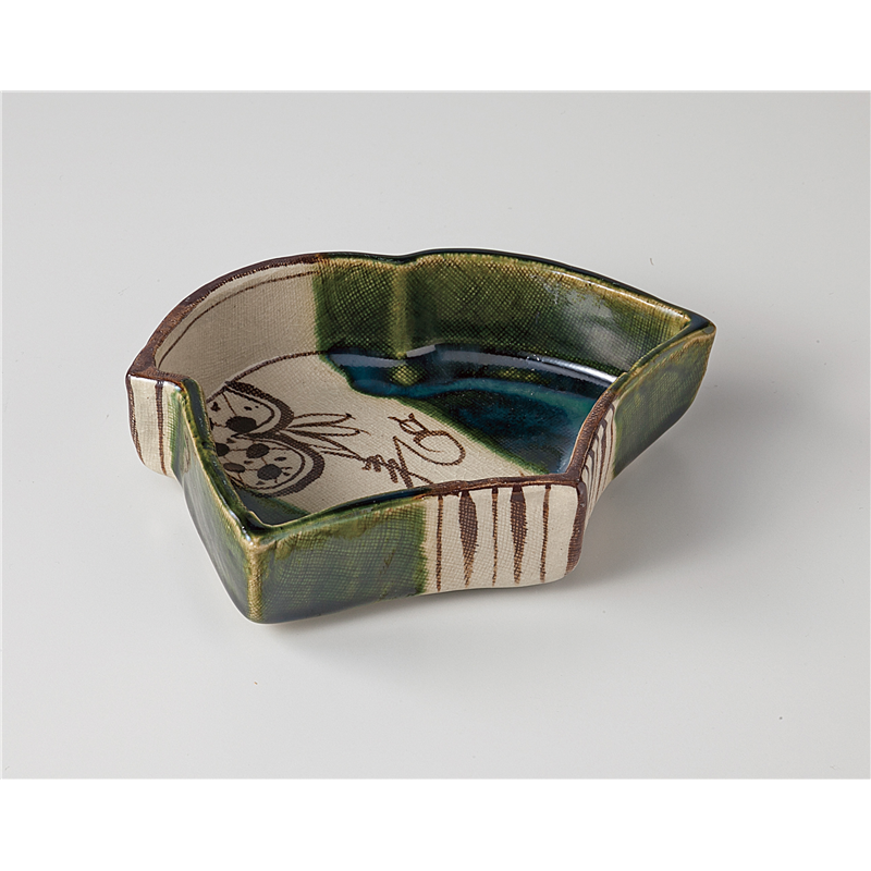 古林陶器 向付特選 織部つる草千鳥刺身鉢 1101610170 1個（ご注文単位1個）【直送品】