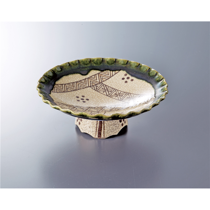 古林陶器 向付特選 赤津焼 手造おりべ高台皿 1002220179 1個（ご注文単位1個）【直送品】