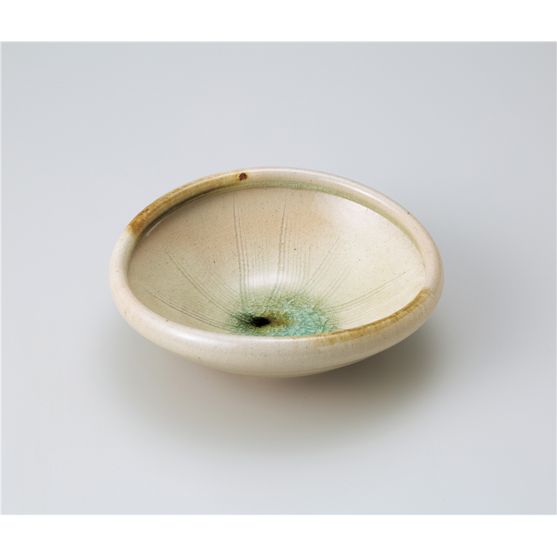 古林陶器 向付 灰釉鉄流 玉渕中鉢 1201830241 1個（ご注文単位1個）【直送品】