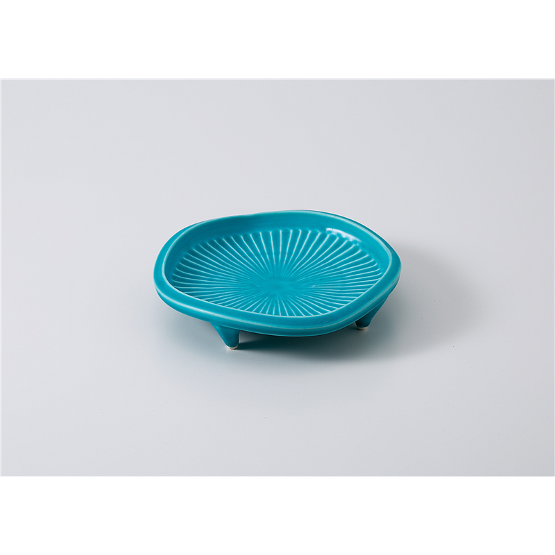 古林陶器 向付 トルコブルーマット四ッ足菊彫向付 1102010235 1個（ご注文単位1個）【直送品】