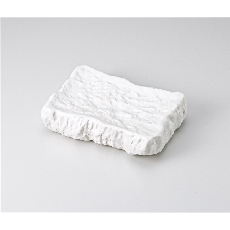 古林陶器 向付 岩石(白)角プレート 1202420451 1個（ご注文単位1個）【直送品】