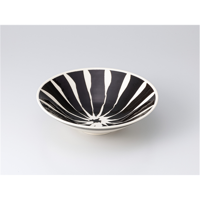 古林陶器 向付 黒十草20.5cm浅ボール 1301840205 1個（ご注文単位1個）【直送品】