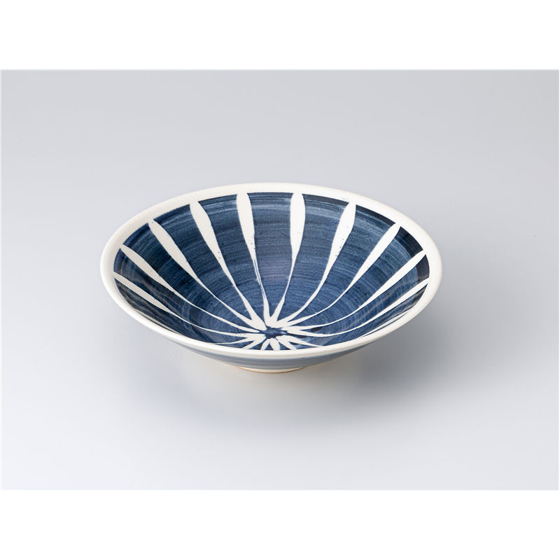 古林陶器 向付 藍十草20.5cm浅ボール 1301840305 1個（ご注文単位1個）【直送品】