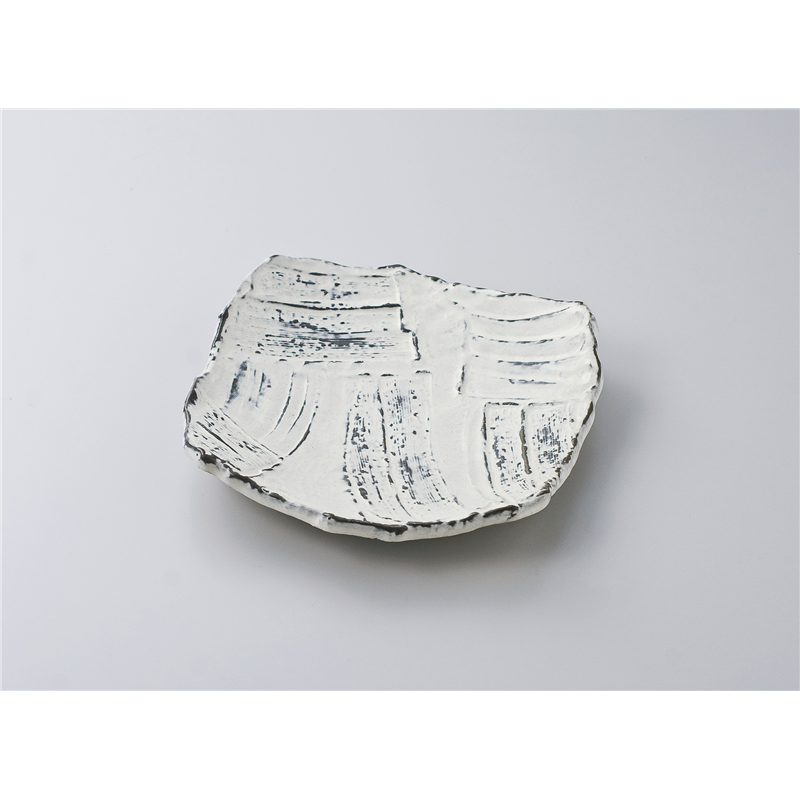 古林陶器 向付 粉引拭取り変型6.5皿 602610430 1個（ご注文単位1個）【直送品】