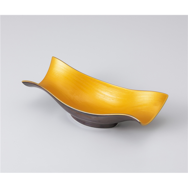 古林陶器 向付 アメ釉くびれ7.0向付ゴールド 1002930305 1個（ご注文単位1個）【直送品】