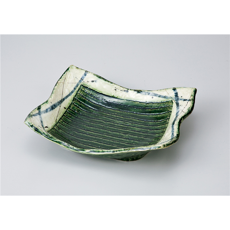 古林陶器 向付 織部筋彫長角6.0向付 701220105 1個（ご注文単位1個）【直送品】