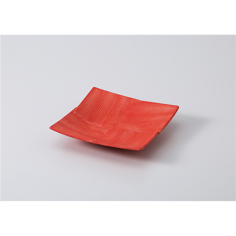 古林陶器 向付 ローズ赤 市松正角5.0皿 1102310330 1個（ご注文単位1個）【直送品】