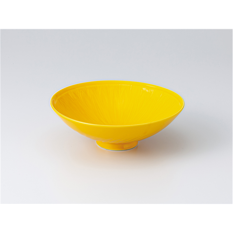 古林陶器 向付 黄釉菊彫5.0平鉢 1302310105 1個（ご注文単位1個）【直送品】