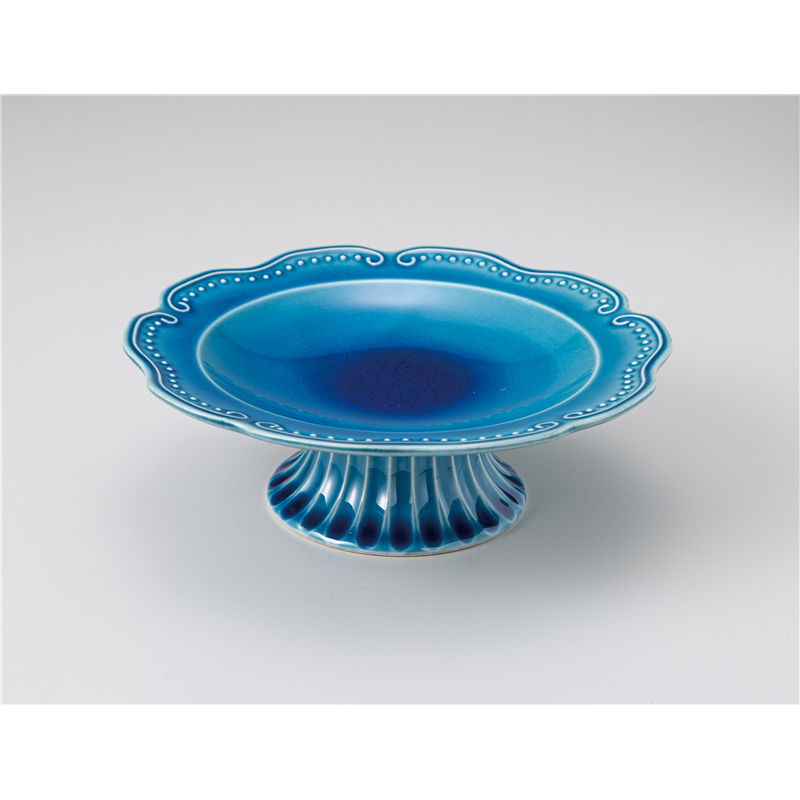 古林陶器 向付 トルコ釉16cm高台皿 1202220305 1個（ご注文単位1個）【直送品】