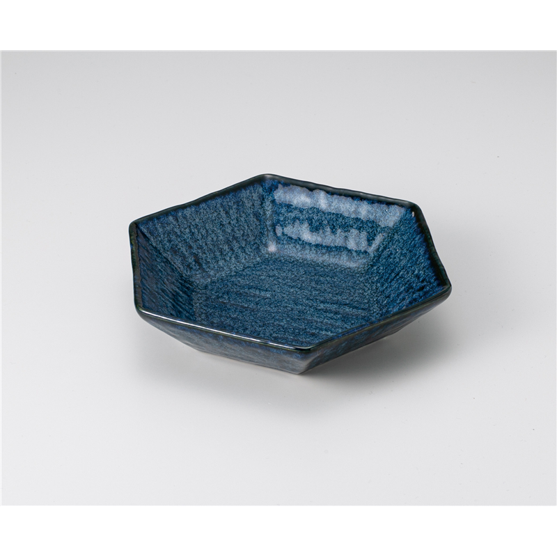 古林陶器 向付 六角鉢 窯変紺 1202910215 1個（ご注文単位1個）【直送品】