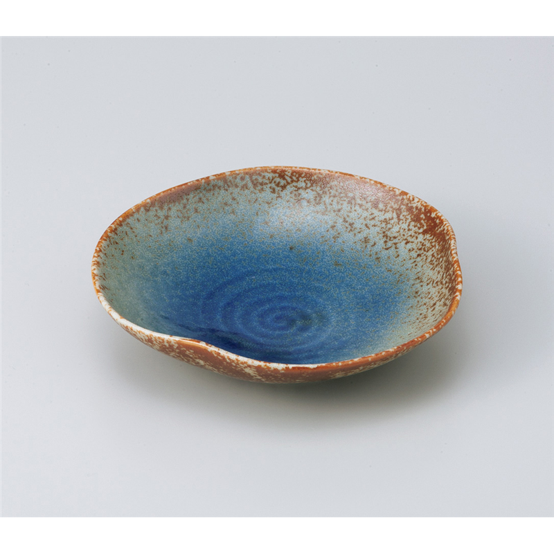 古林陶器 向付 瑠璃変形平鉢大 802130126 1個（ご注文単位1個）【直送品】