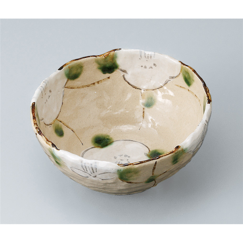 古林陶器 中鉢特選 格子花三ツ足5.0鉢 504510430 1個（ご注文単位1個）【直送品】