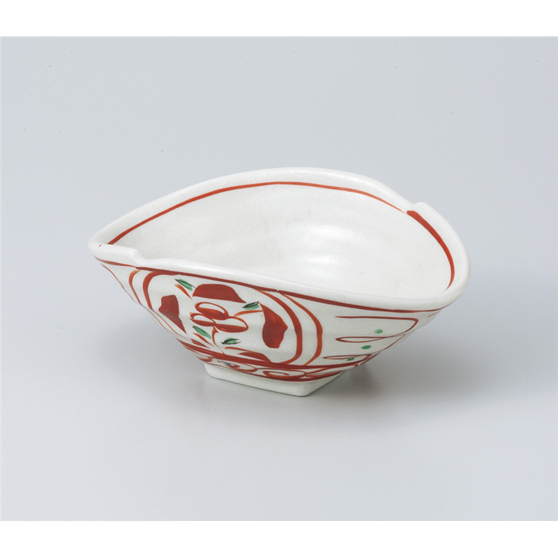 古林陶器 中鉢 粉引赤絵唐草変形小鉢 803110447 1個（ご注文単位1個）【直送品】