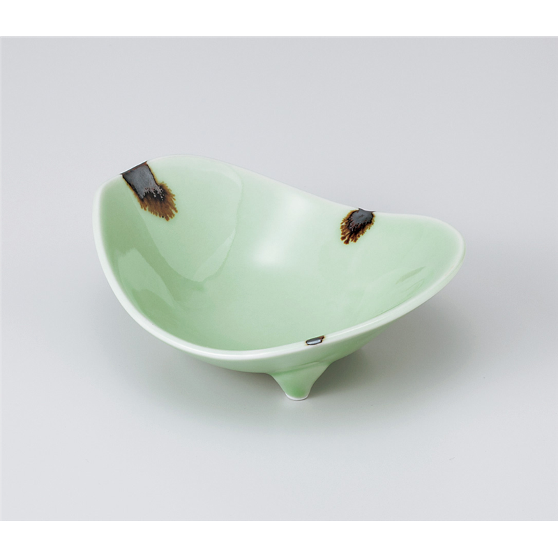 古林陶器 中鉢 ヒワ釉錆流し三ツ足向付 903740451 1個（ご注文単位1個）【直送品】