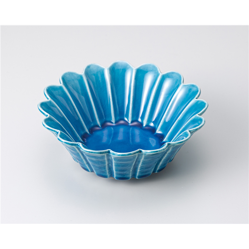 古林陶器 中鉢 トルコ釉花型4.5寸小鉢 1203340205 1個（ご注文単位1個）【直送品】