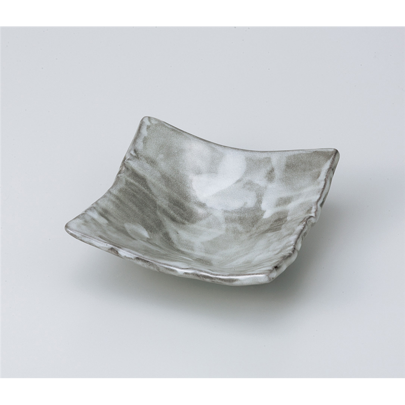 古林陶器 中鉢 黒茶志野刷毛木目角鉢 803050147 1個（ご注文単位1個）【直送品】