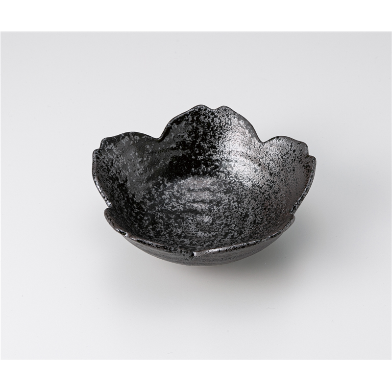 古林陶器 中鉢 黒釉 桜鉢 1203520451 1個（ご注文単位1個）【直送品】