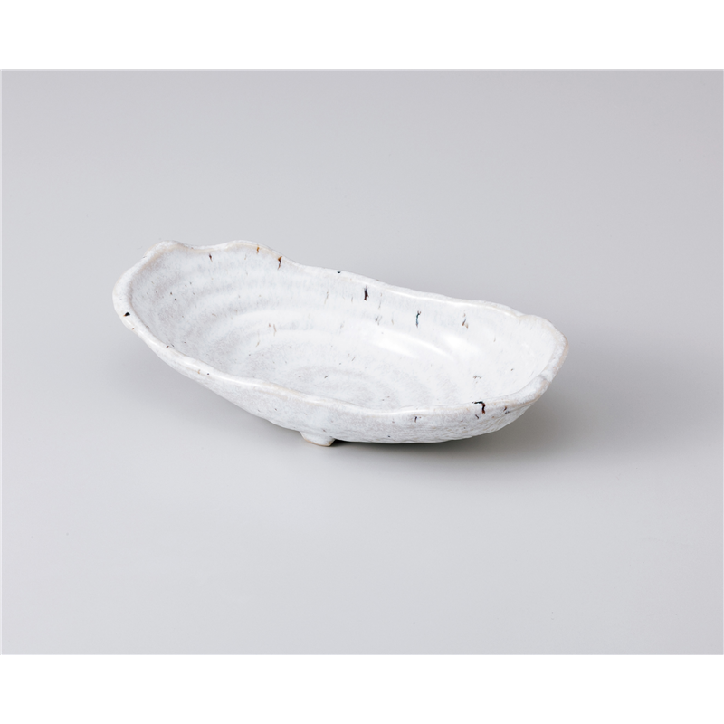 古林陶器 中鉢 白ウノフ 舟型長鉢(大) 1004120360 1個（ご注文単位1個）【直送品】