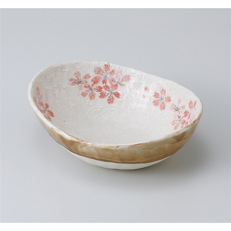 古林陶器 中鉢 平安桜楕円中鉢 505120452 1個（ご注文単位1個）【直送品】