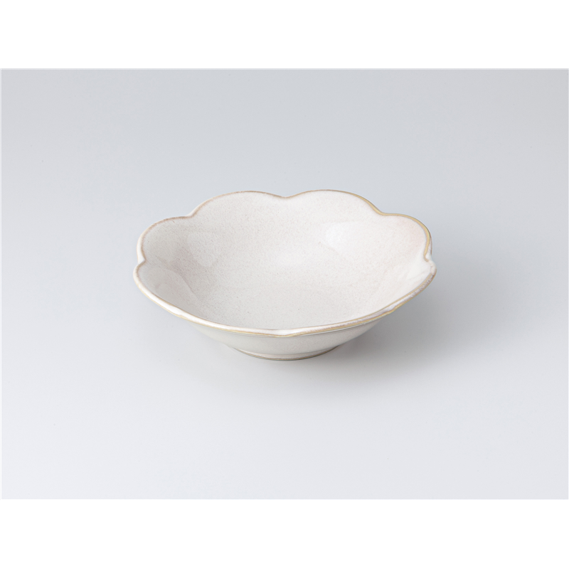 古林陶器 中鉢 白うのふ 花型浅ボウル16c 1303530431 1個（ご注文単位1個）【直送品】