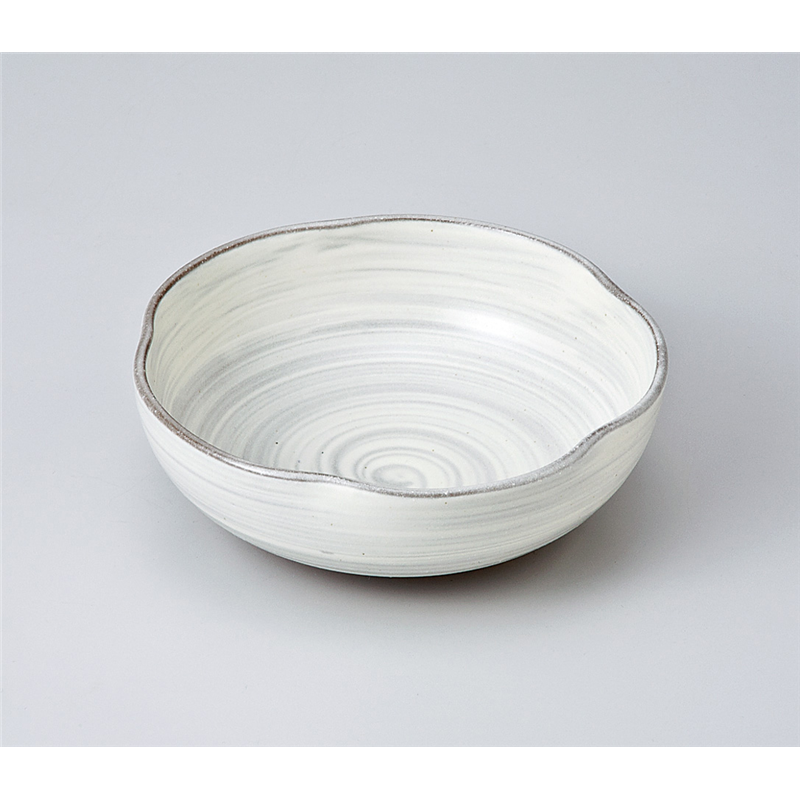 古林陶器 中鉢 白刷毛花型中鉢 703510452 1個（ご注文単位1個）【直送品】