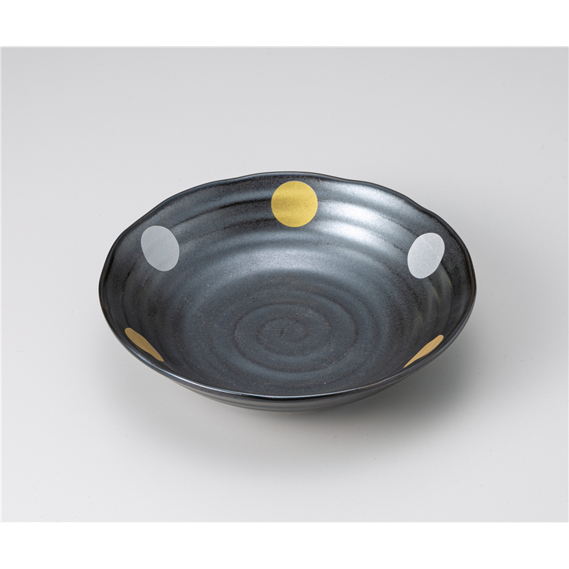 古林陶器 中鉢 金銀丸紋鉄結晶 5.5浅鉢 1203850231 1個（ご注文単位1個）【直送品】