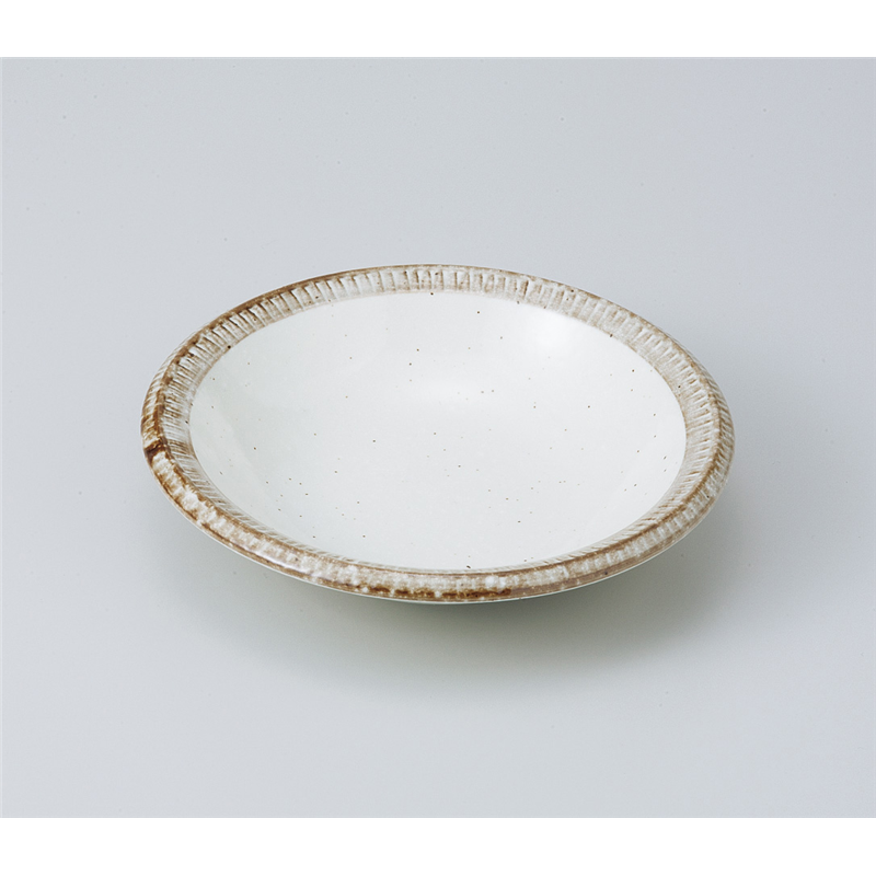 古林陶器 中鉢 渕錆粉引渕十草 5.0鉢 803940125 1個（ご注文単位1個）【直送品】