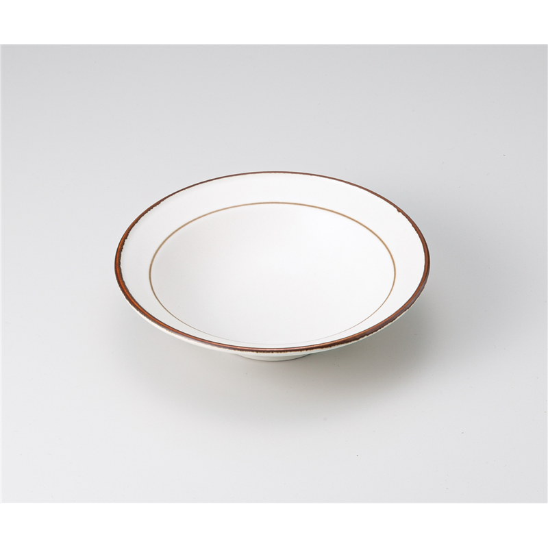 古林陶器 中鉢 ブラウンエッヂ 5.0浅鉢 1204050341 1個（ご注文単位1個）【直送品】