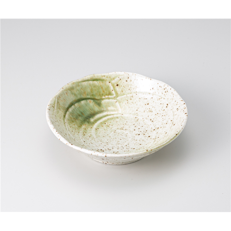 古林陶器 中鉢 民芸三彩 織部吹き5.0浅鉢 1204140141 1個（ご注文単位1個）【直送品】