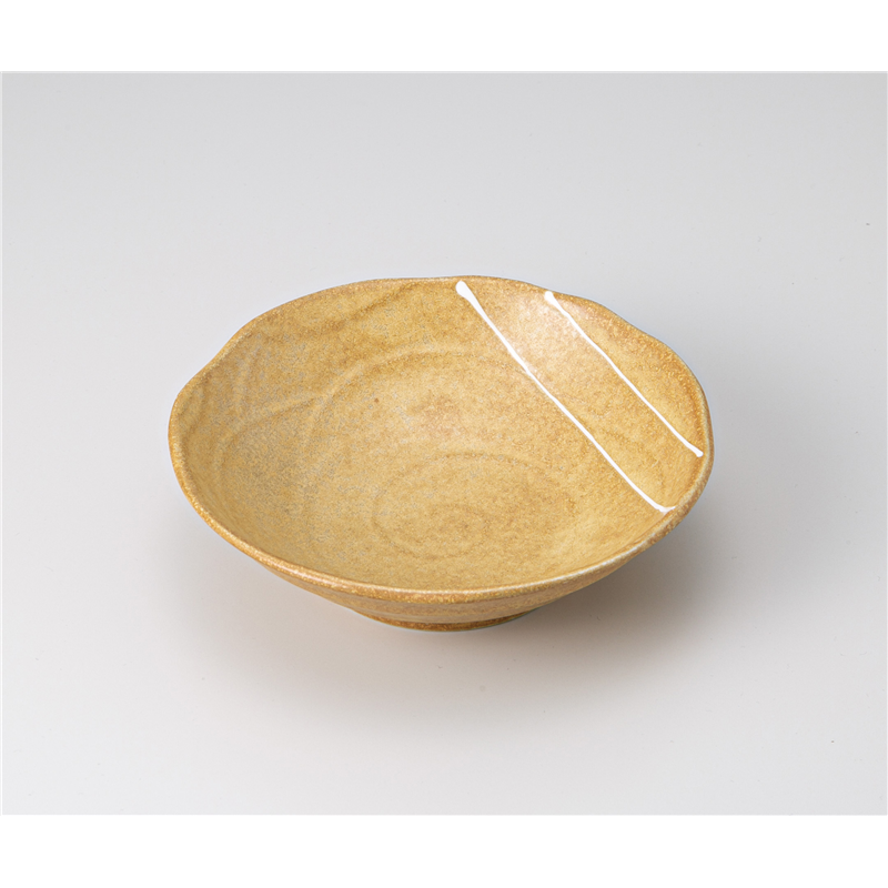 古林陶器 中鉢 民芸三彩 ベージュ一珍5.0浅鉢 1204140241 1個（ご注文単位1個）【直送品】