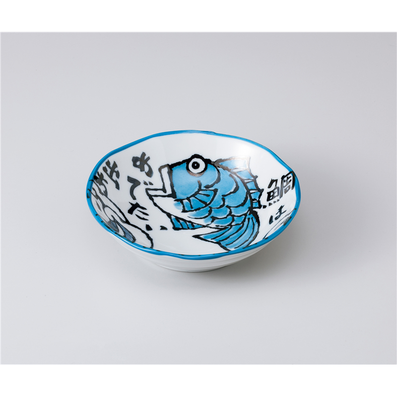 古林陶器 中鉢 めで鯛 5.0浅鉢 青 1004550401 1個（ご注文単位1個）【直送品】
