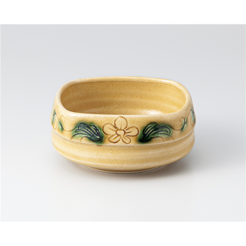 古林陶器 小鉢特選 黄瀬戸角小鉢 1304120105 1個（ご注文単位1個）【直送品】