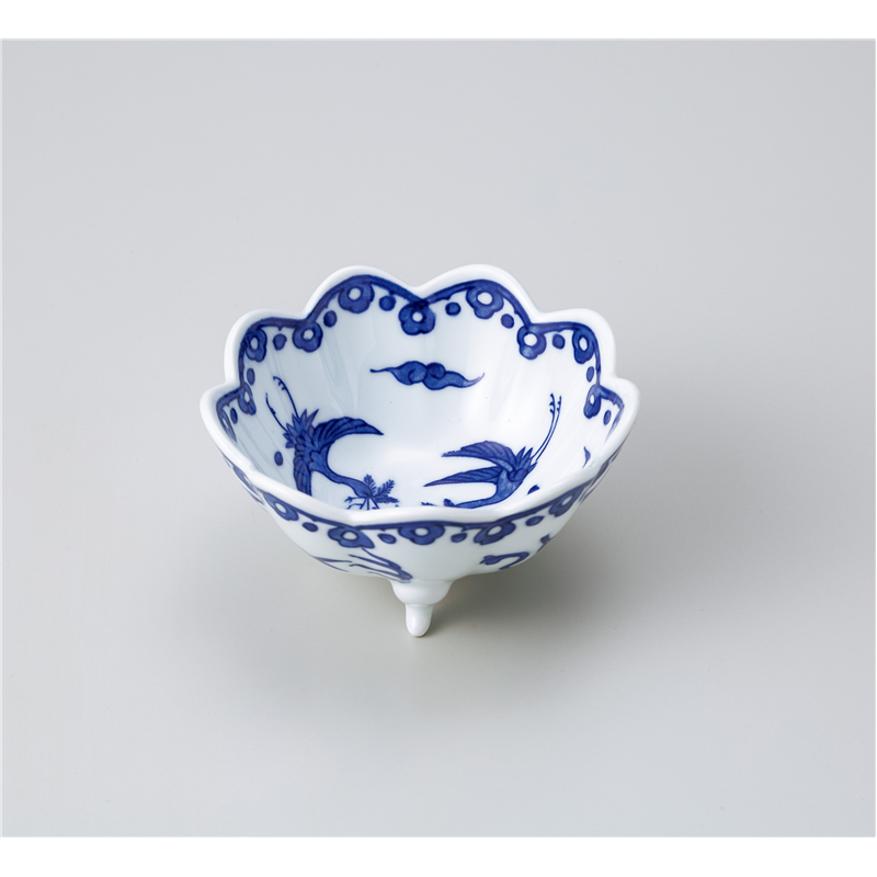 古林陶器 小鉢 雲鶴三つ足小鉢 1004910105 1個（ご注文単位1個）【直送品】