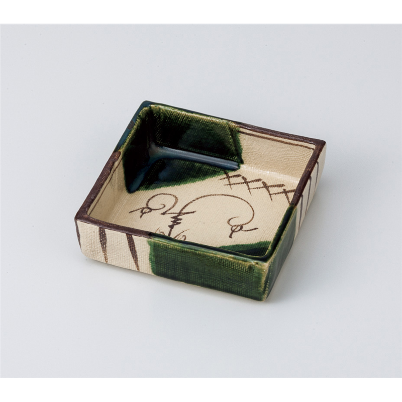 古林陶器 小鉢 織部つる花浅鉢 804340678 1個（ご注文単位1個）【直送品】